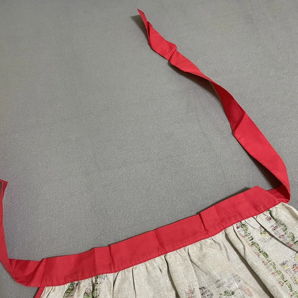 Vintage Apron Linen‎ Pennsylvania Dutch Folk Ceramics Kitchy Linen Cottagecore